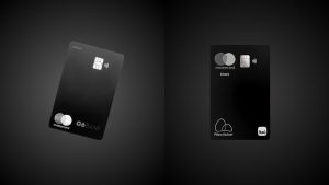 Cartões de crédito C6 Bank Carbon e Pão de Açúcar Black lado a lado em fundo escuro, destacando o design sofisticado de ambos os modelos premium.